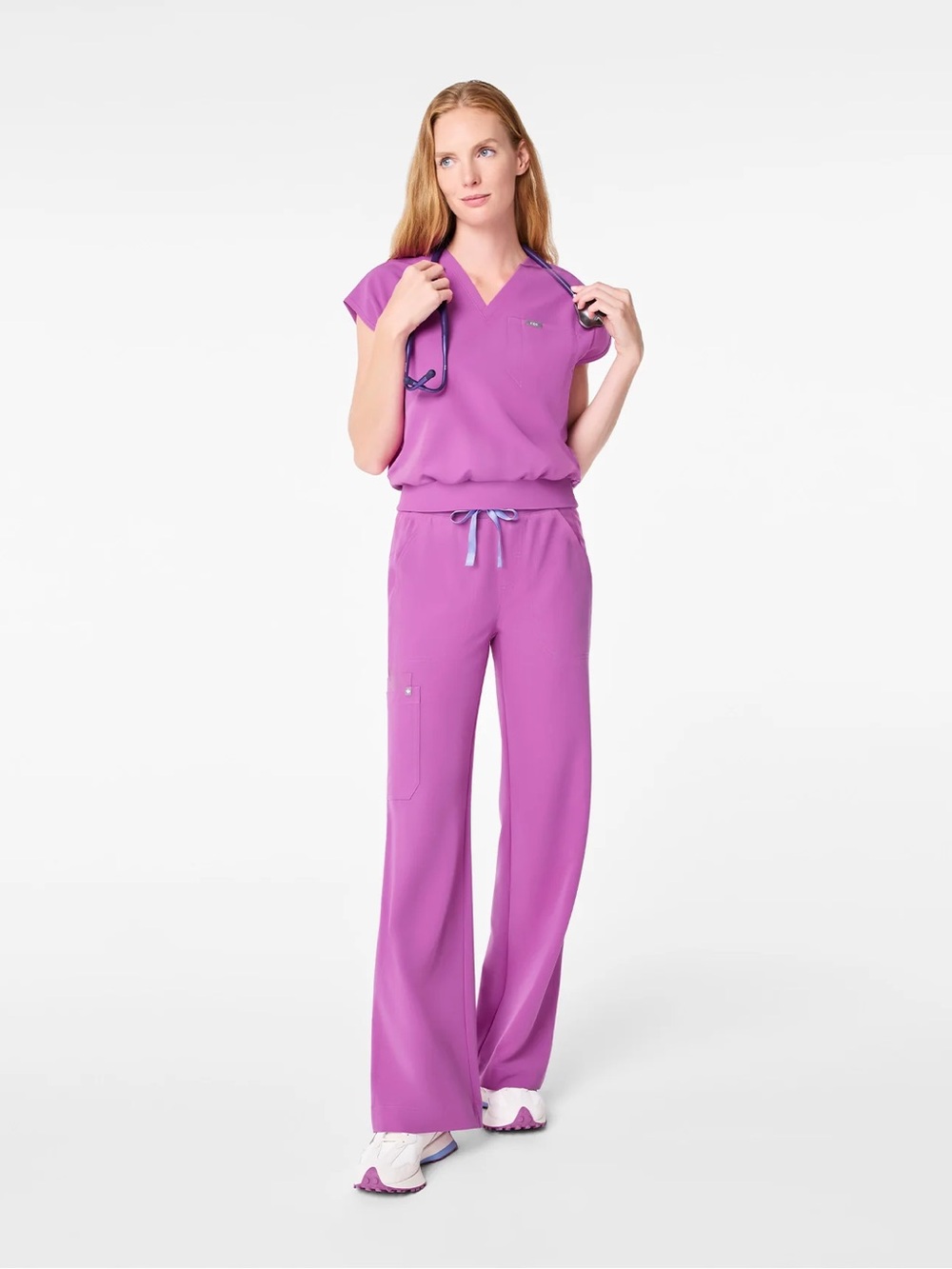 Figs Women's Top and wide leg Scrub Pants - Picture 2 of 4